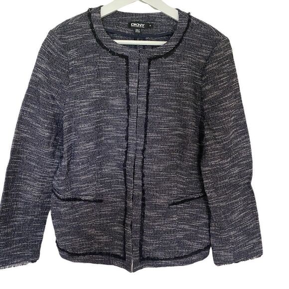DKNY tweed Linen blend dress blazer slide closer size 10 - Picture 1 of 8